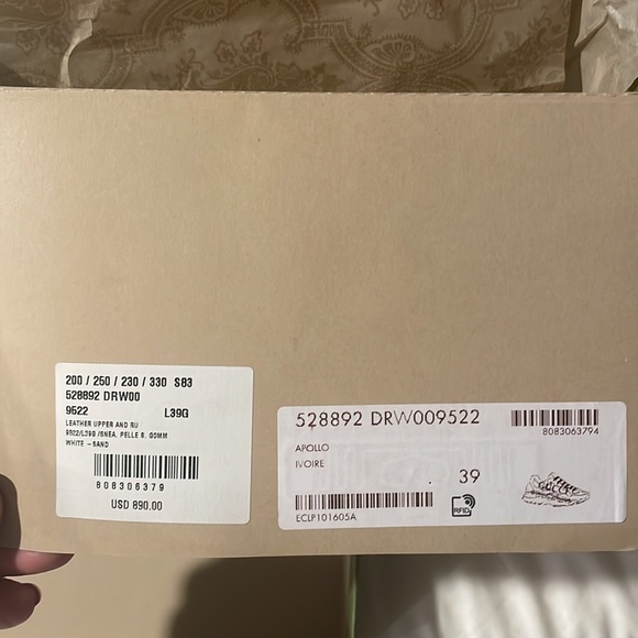 Women’s Authentic Gucci Apollo IVOIRE sneakers size 39 - Picture 13 of 16